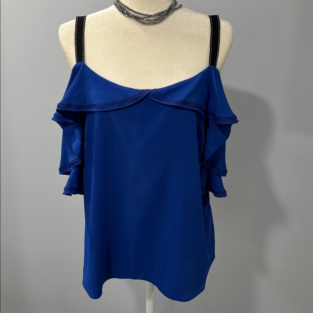 Gibson Latimer Cobalt Blue Off-Shoulder Blouse